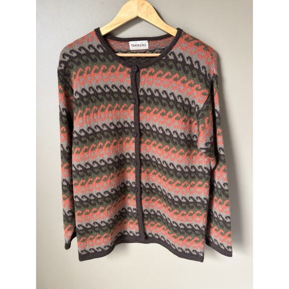 Womens L XL Alpaca Sweater Cardigan Wool Made In Peru Button Front - Picture 8 of 9